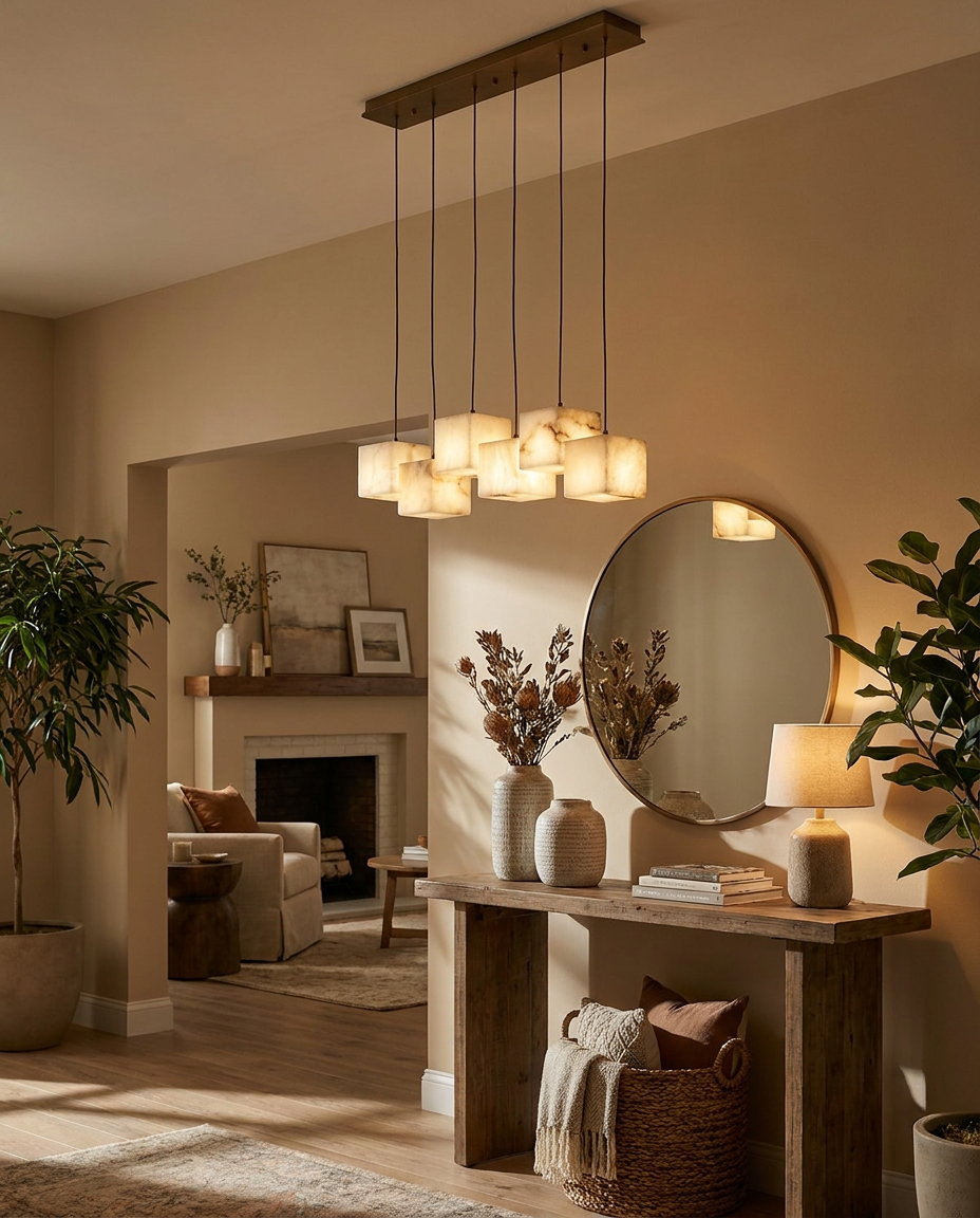 Alabaster Box Linear Chandelier — lifestyle photo