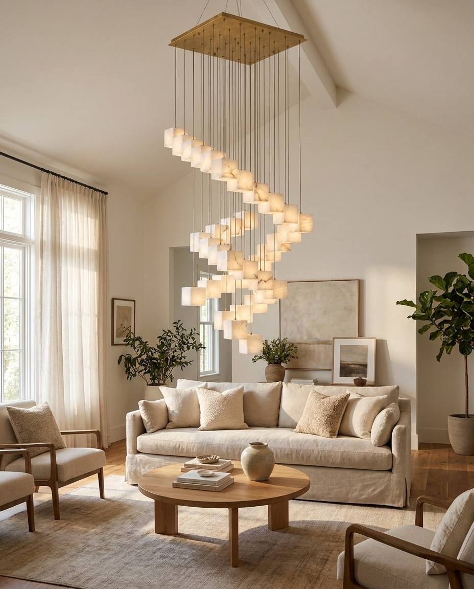 Alabaster Box Chandelier — lifestyle photo