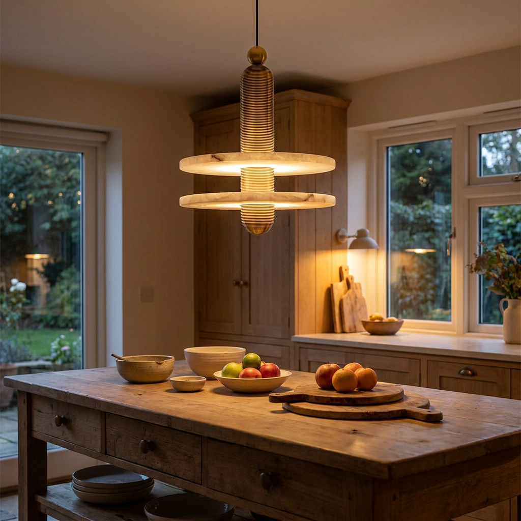 Alabaster Comet Pendant Lamp - lifestyle