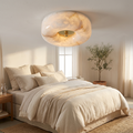 Alabaster Button Flush Mount - lifestyle