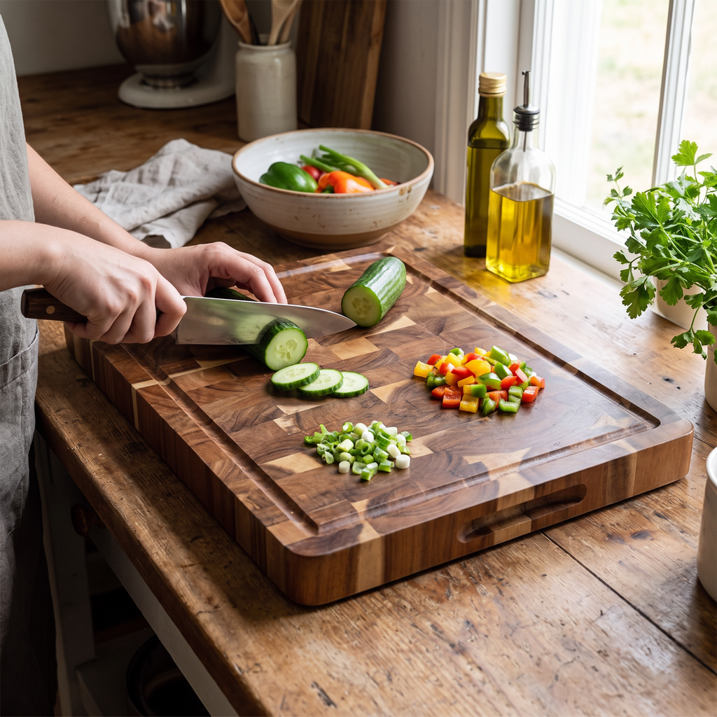 Acacia Wood Cutting Board - lifestyle