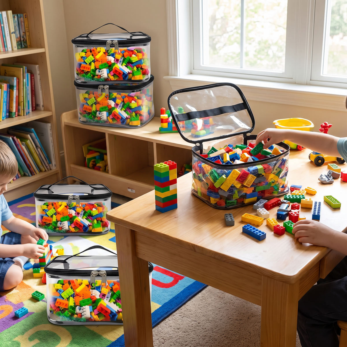 Transparent Mesh Toy Storage Bag lifestyle