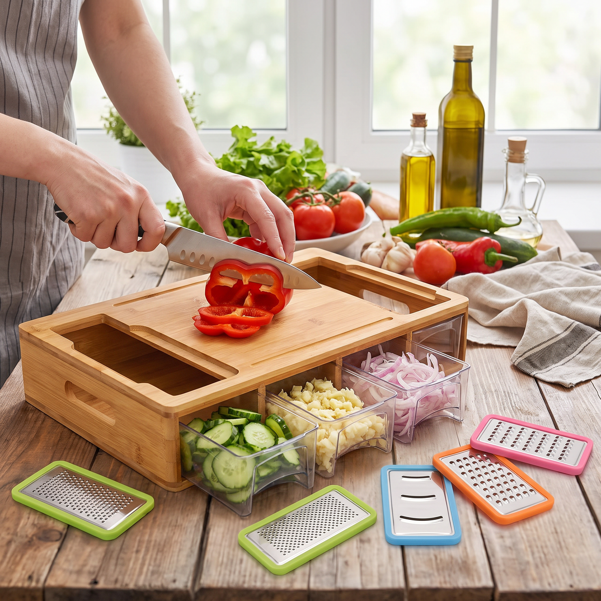 Bamboo Cutting Board lifestyle