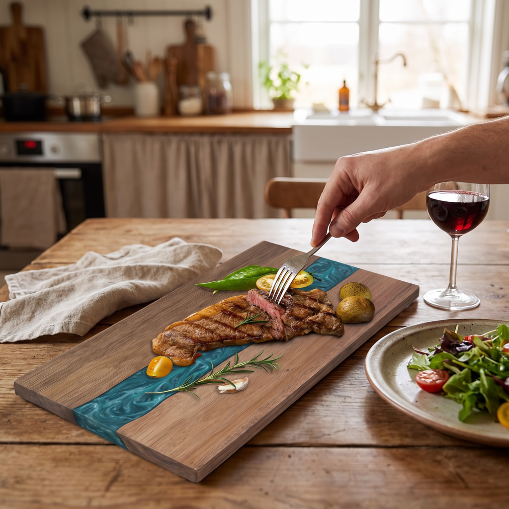 Resin River Cutting Board lifestyle