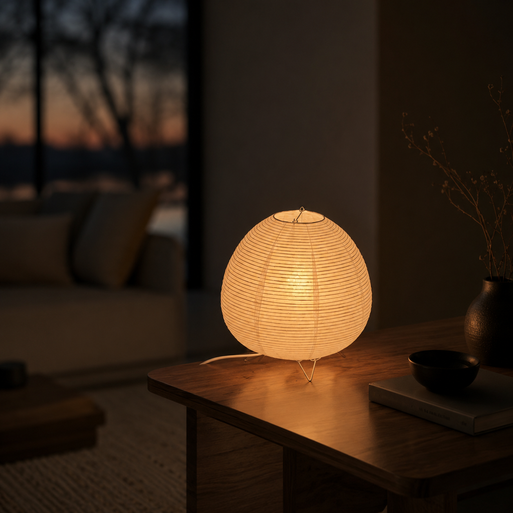Ember Oak & Co. Kana Washi Paper Japandi Table Lantern