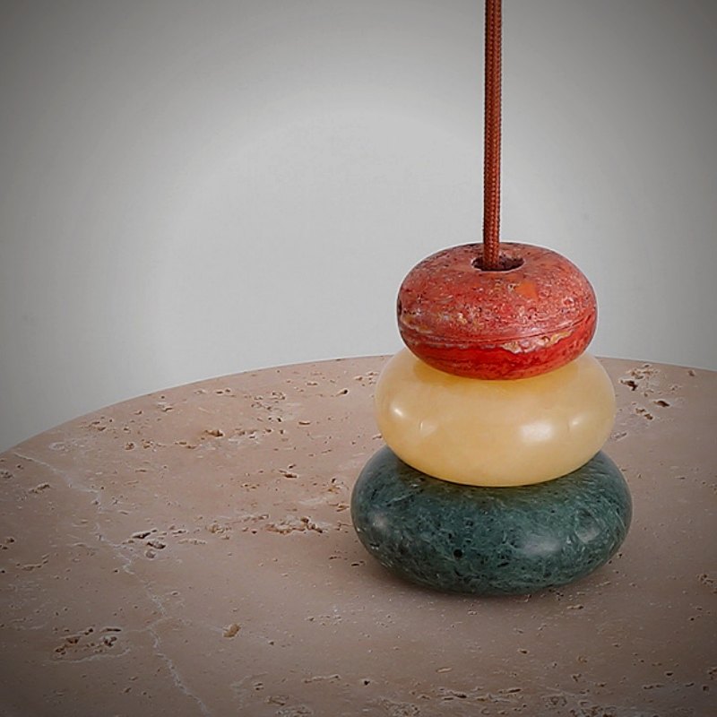 Ember Oak & Co. Mesa Travertine Disc Pendant Light