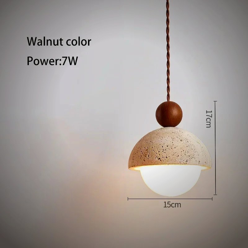 Ember Oak & Co. Orsa Travertine Stone Pendant Light