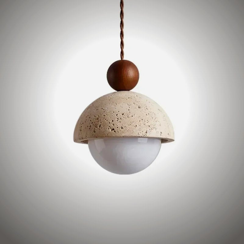 Ember Oak & Co. Orsa Travertine Stone Pendant Light