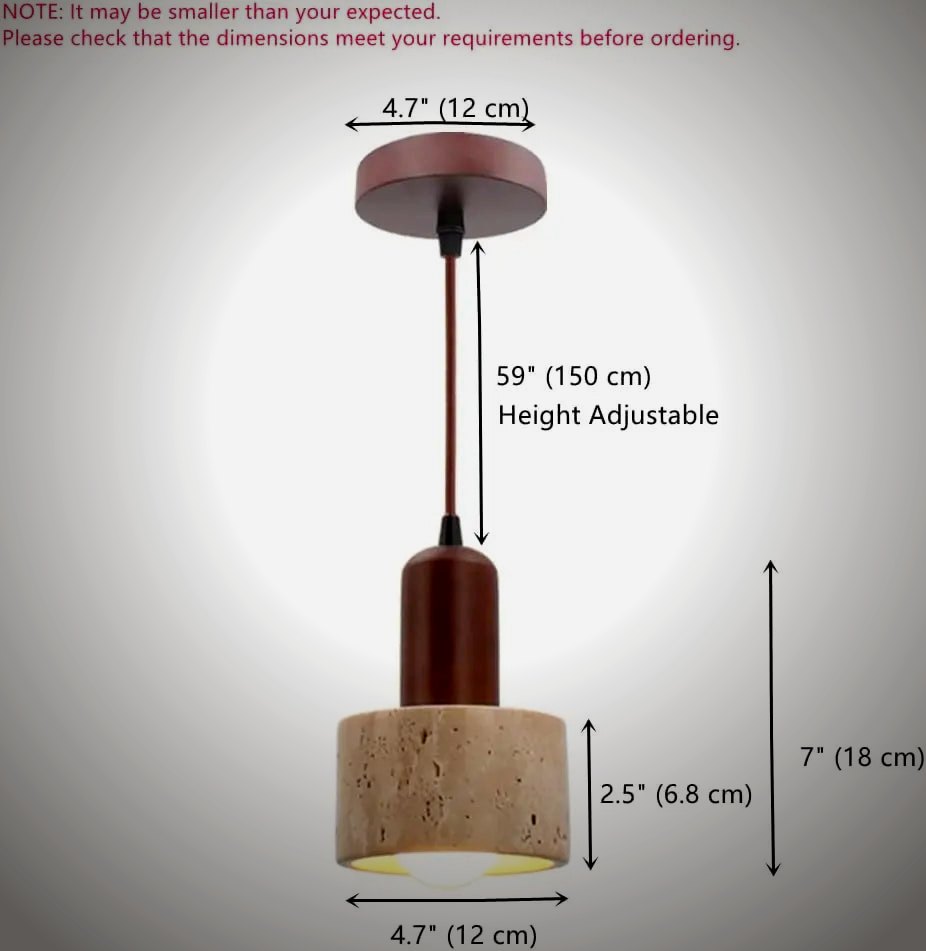 Ember Oak & Co. Sena Travertine Stone Pendant Light
