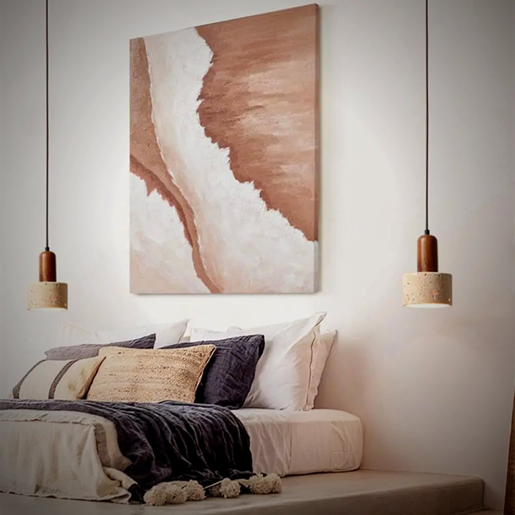 Ember Oak & Co. Sena Travertine Stone Pendant Light