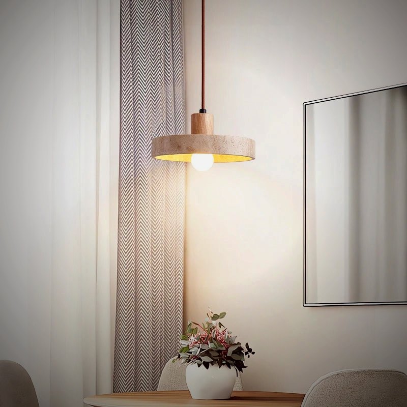 Ember Oak & Co. The Stone Pair Travertine Pendant Set
