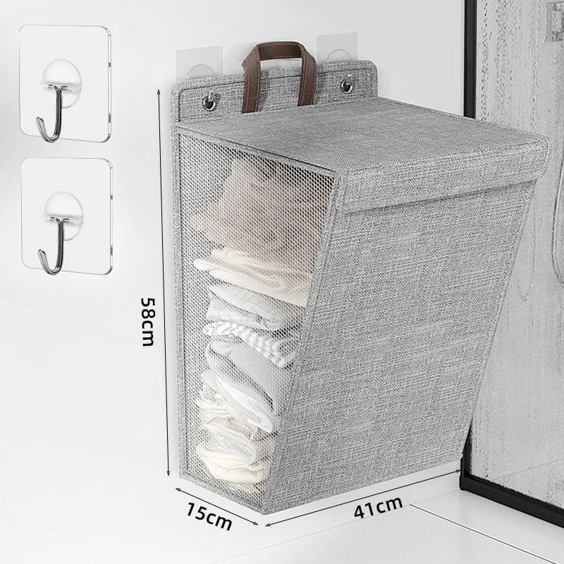 Ember Oak & Co. Wallora Wall-Mounted Foldable Laundry Basket