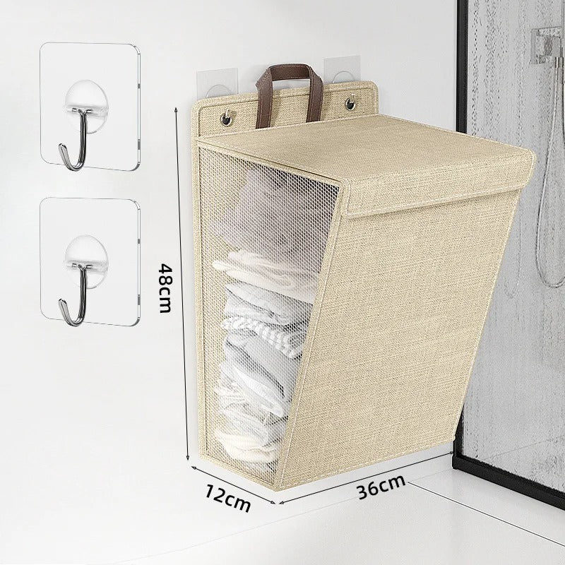 Ember Oak & Co. Wallora Wall-Mounted Foldable Laundry Basket