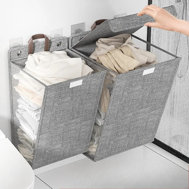 Ember Oak & Co. Wallora Wall-Mounted Foldable Laundry Basket