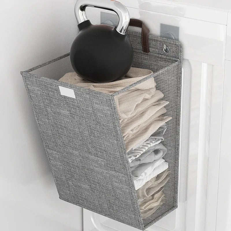 Ember Oak & Co. Wallora Wall-Mounted Foldable Laundry Basket