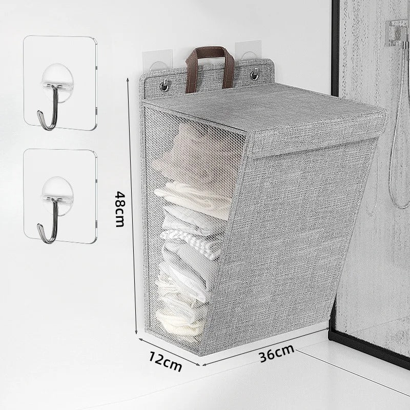 Ember Oak & Co. Wallora Wall-Mounted Foldable Laundry Basket