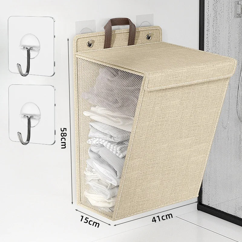 Ember Oak & Co. Wallora Wall-Mounted Foldable Laundry Basket