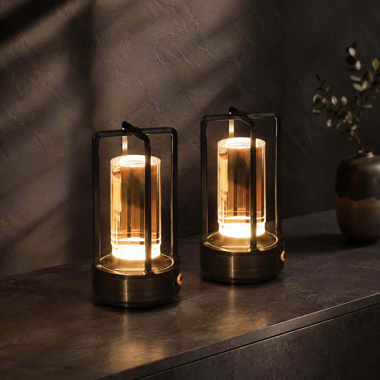 Ember Oak & Co. Marlow Faceted Cordless Table Lamp