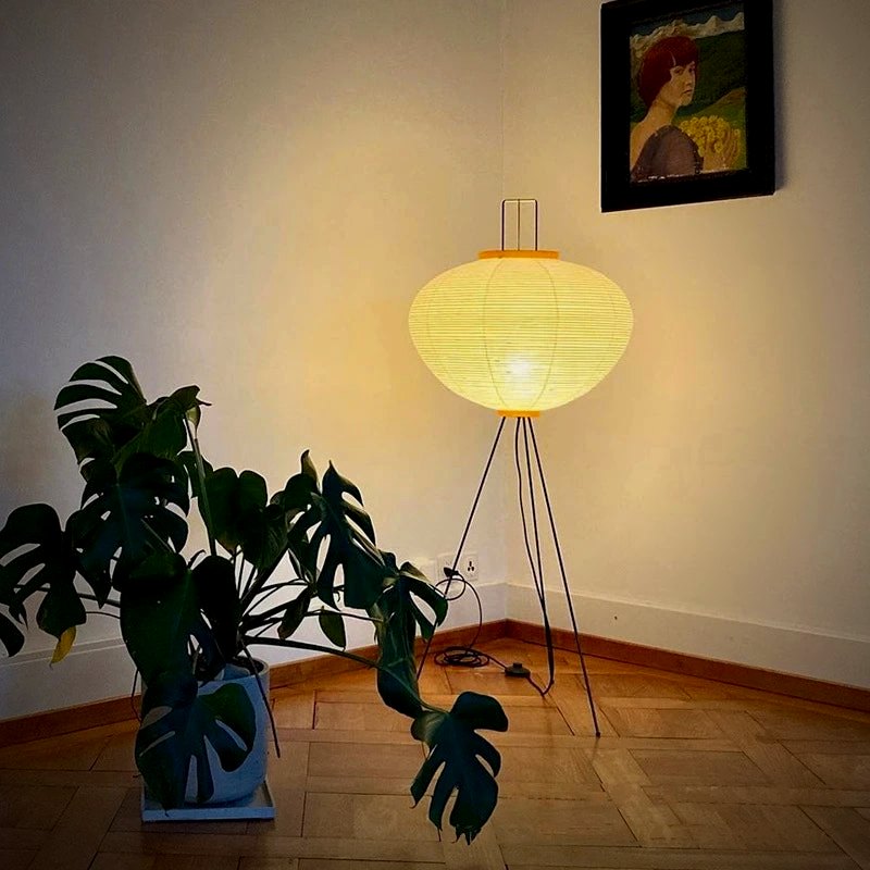 Ember Oak & Co. Nara Washi Paper Japandi Floor Lamp