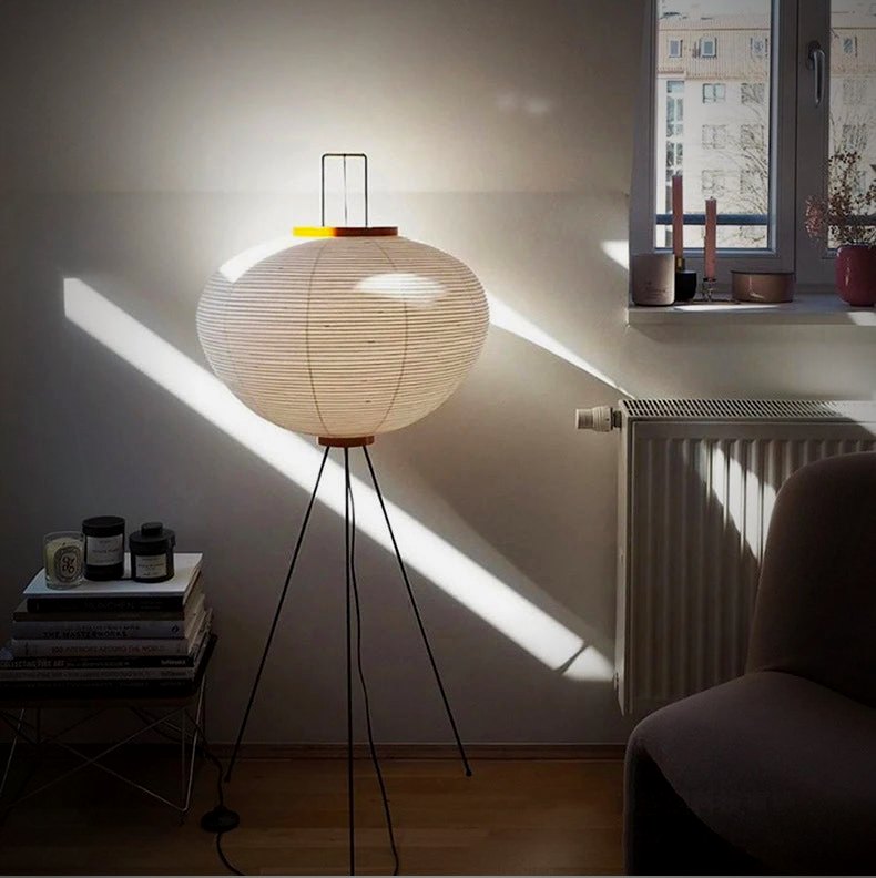 Ember Oak & Co. Nara Washi Paper Japandi Floor Lamp