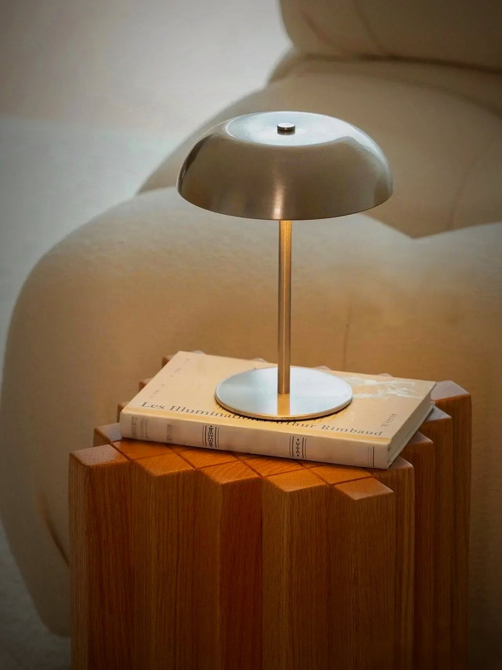 Ember Oak & Co. Sol Brushed Metal Cordless Table Lamp