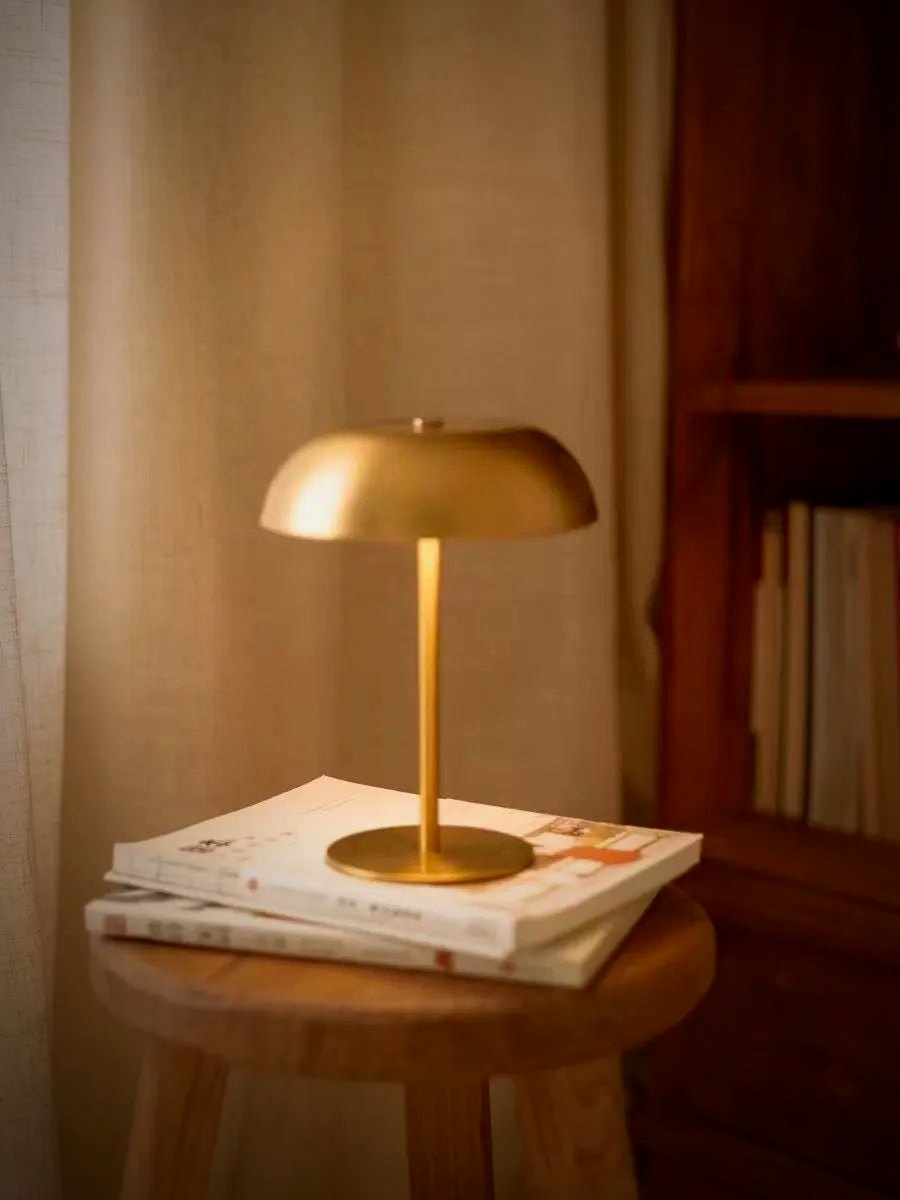 Ember Oak & Co. Sol Brushed Metal Cordless Table Lamp