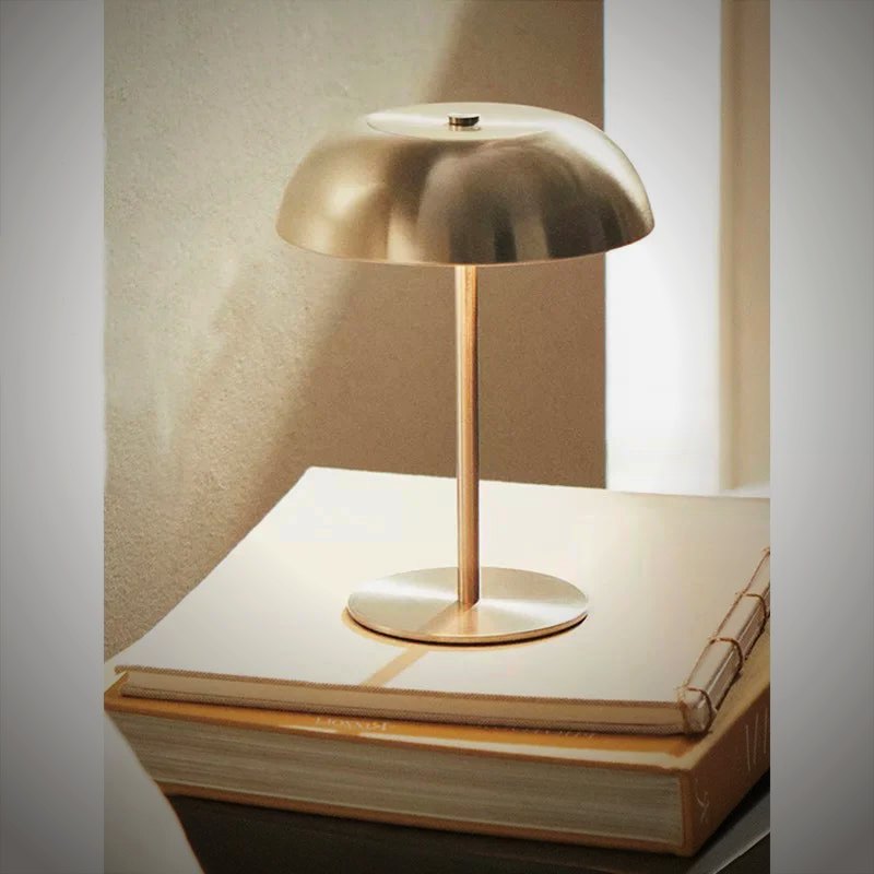 Ember Oak & Co. Sol Brushed Metal Cordless Table Lamp