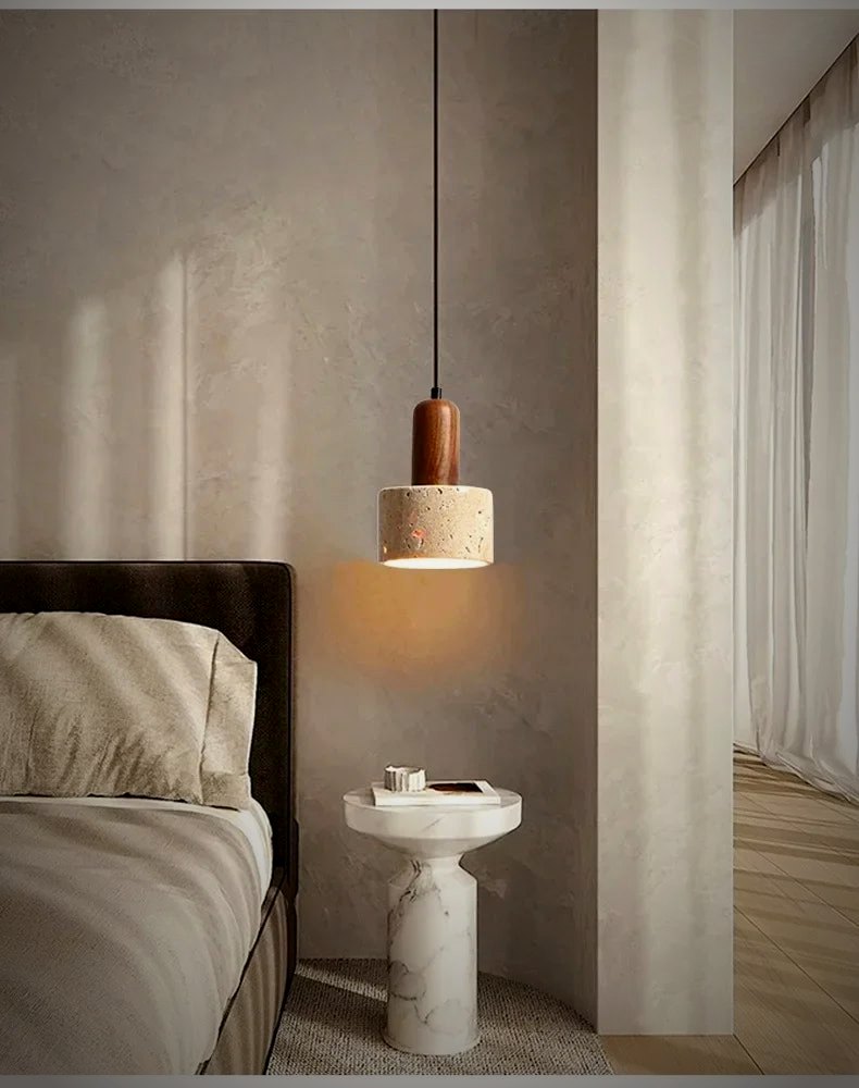 Ember Oak & Co. Cava Travertine Stone Pendant Light