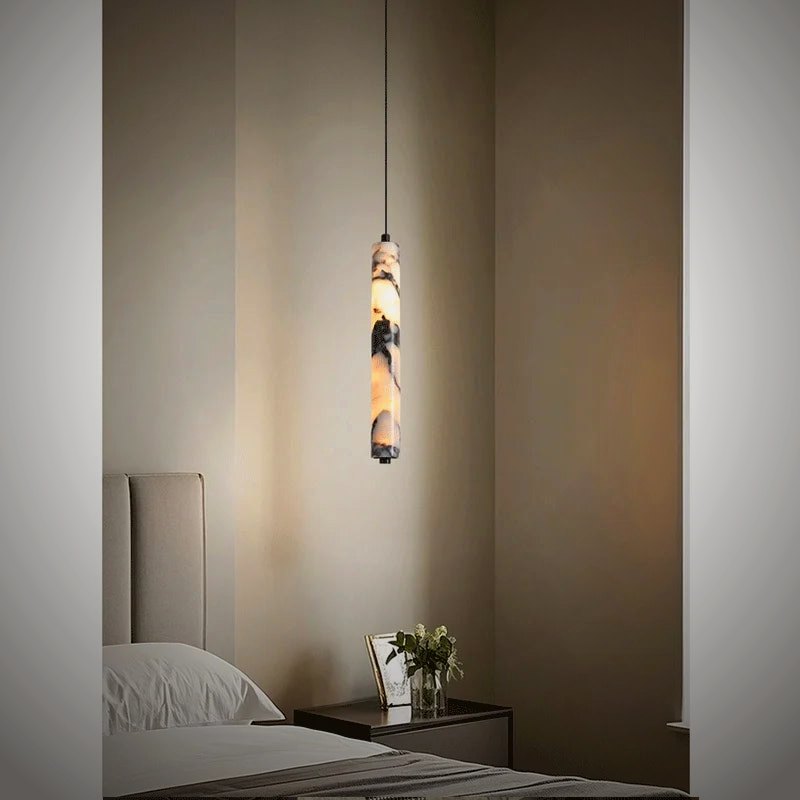 Ember Oak & Co. Stele Alabaster Dimmable Pendant Light