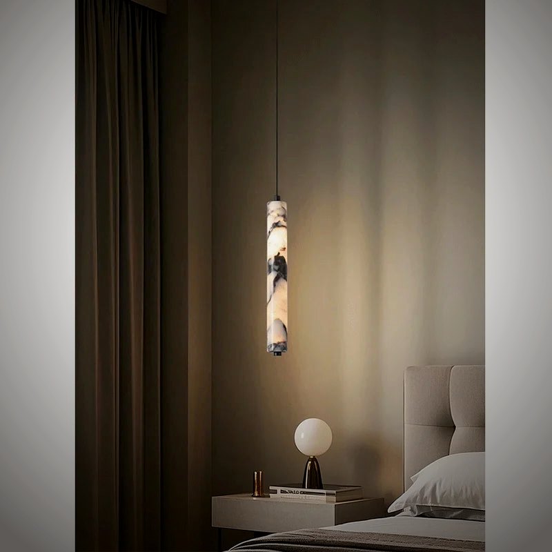 Ember Oak & Co. Stele Alabaster Dimmable Pendant Light