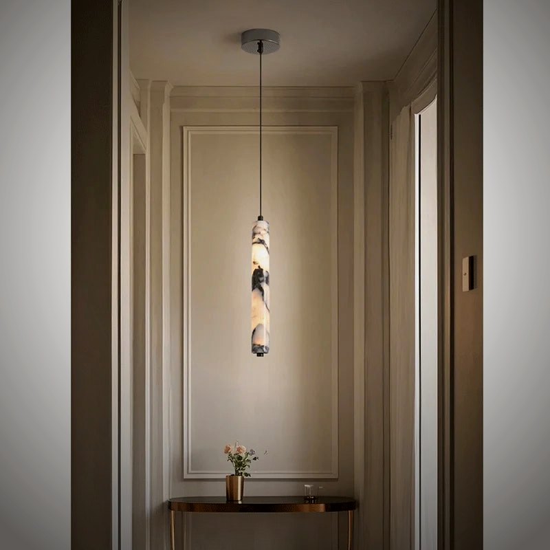 Ember Oak & Co. Stele Alabaster Dimmable Pendant Light