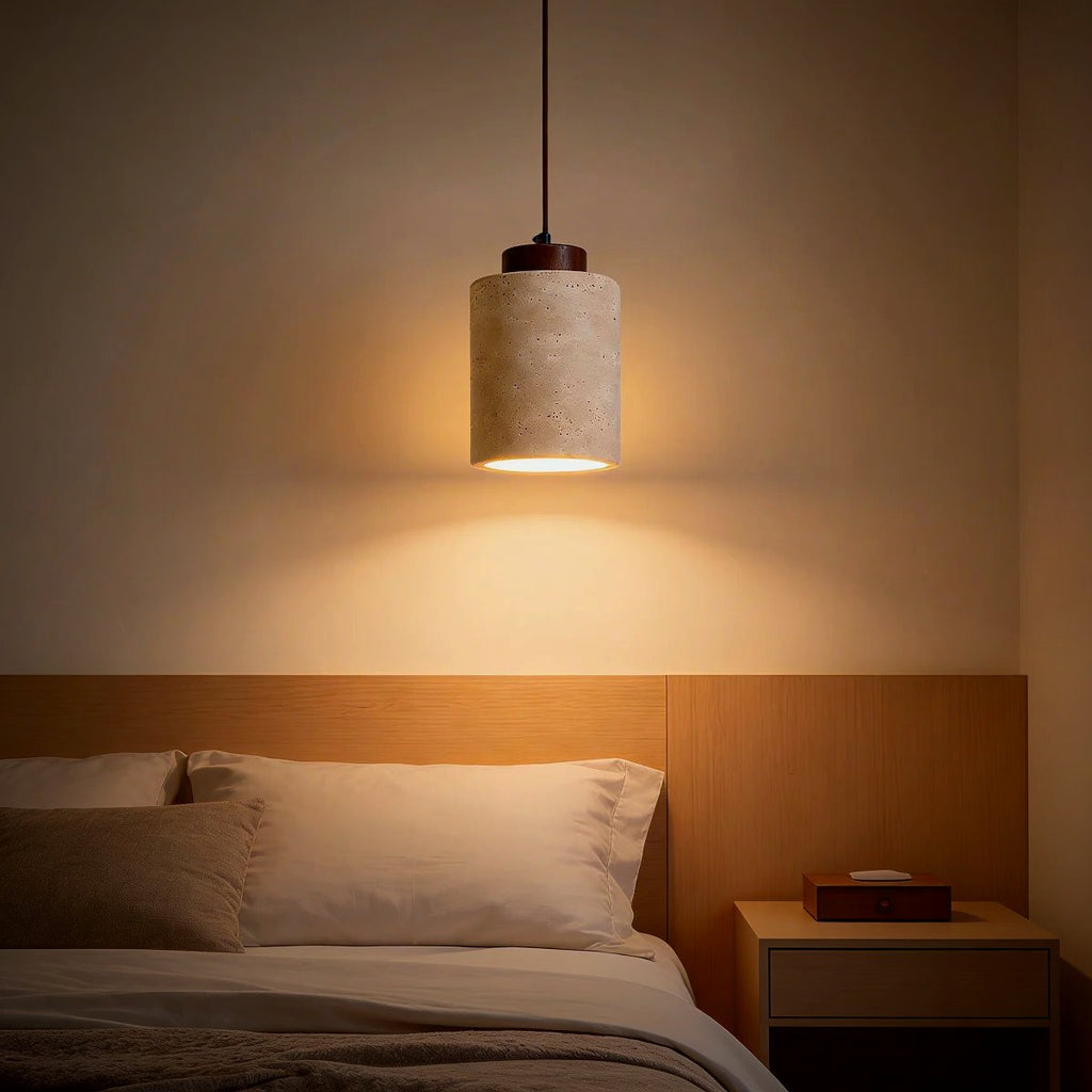 Ember Oak & Co. Suna Travertine Stone Pendant Light