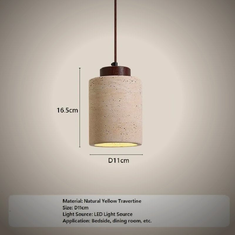 Ember Oak & Co. Suna Travertine Stone Pendant Light